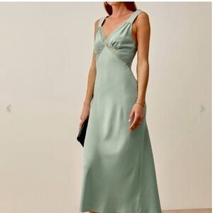 Reformation | Dresses | Reformation Provence Silk Dress Bluegreen | Poshmark
